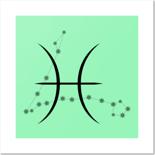 Pisces - Zodiac Sign Symbol and Constellation Posters and Art